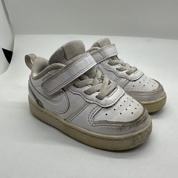 Nike Court Borough Low 2 Triple White - BQ5453-100 Size 6 C Toddler - Picture 1 of 12